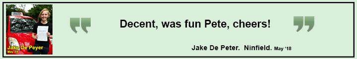 Testimonial from Jake De Peyer